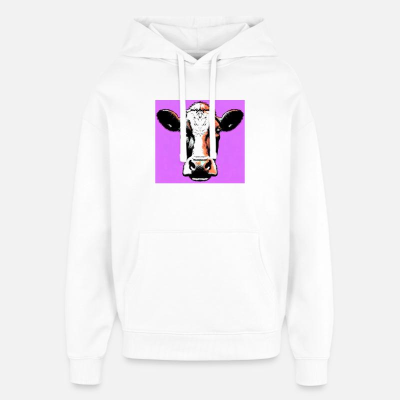 vache - Sweat à capuche unisexe Stanley/Stella Oversized - blanc