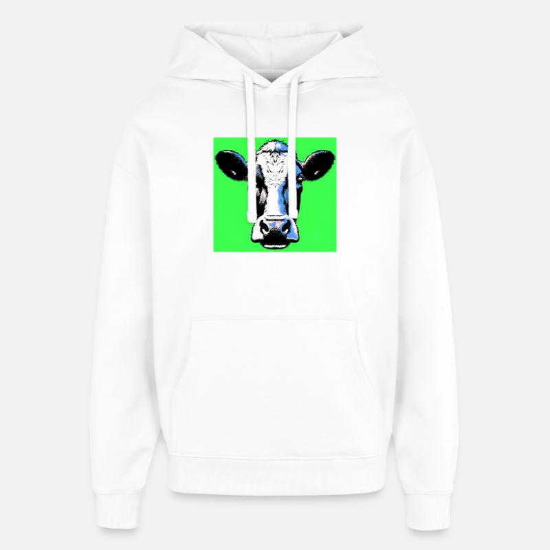 vache - Sweat à capuche unisexe Stanley/Stella Oversized - blanc