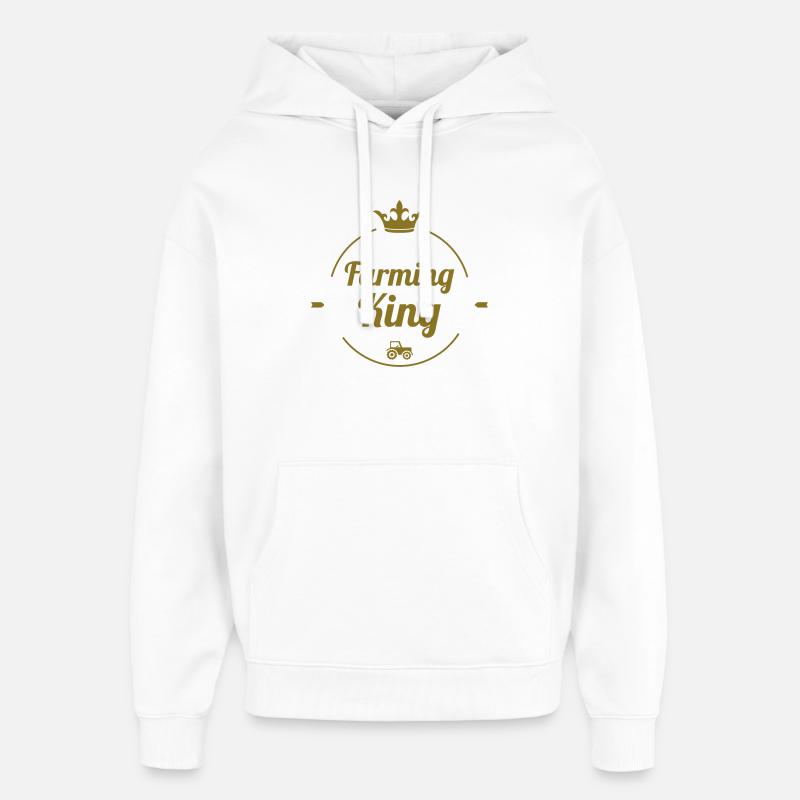 Farming King - Sweat à capuche unisexe Stanley/Stella Oversized - blanc