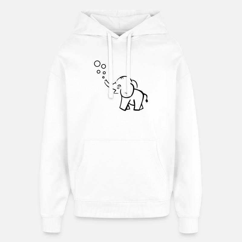 éléphant - Sweat à capuche unisexe Stanley/Stella Oversized - blanc