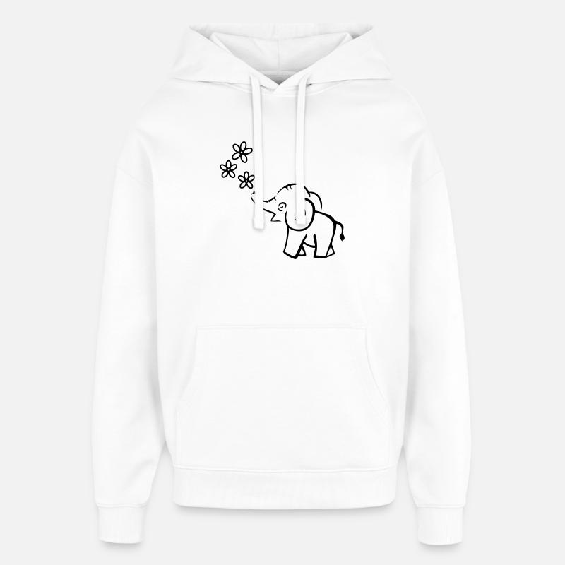 elephant - Sweat à capuche unisexe Stanley/Stella Oversized - blanc