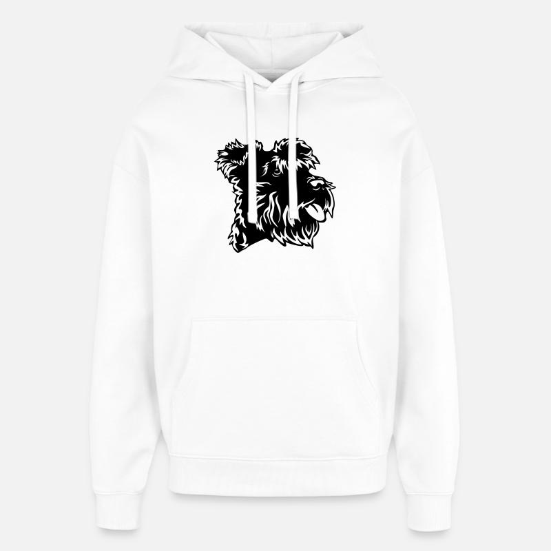 Tête de Schnauzer miniature - Sweat à capuche unisexe Stanley/Stella Oversized - blanc