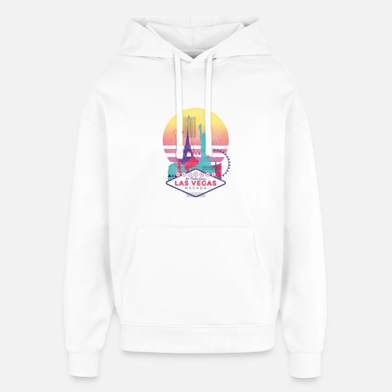 Las Vegas - Sweat à capuche unisexe Stanley/Stella Oversized - blanc