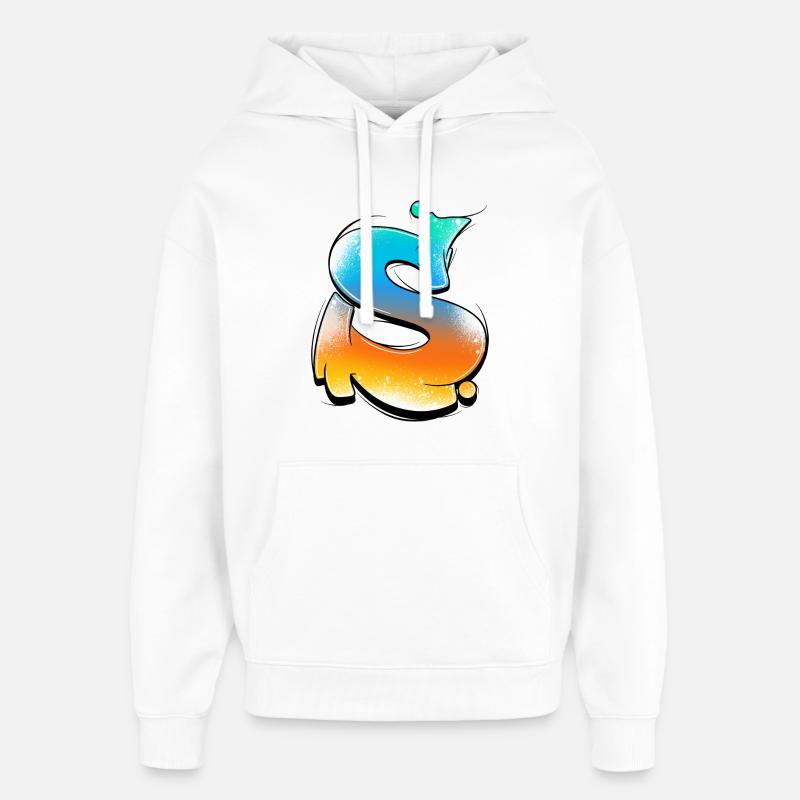 S-Gradient Neon Splashes - Oversized Unisex Hoodie by Stanley/Stella - white