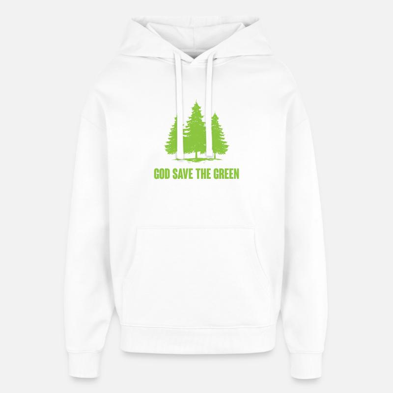 Dieu sauve le vert - Sweat à capuche unisexe Stanley/Stella Oversized - blanc