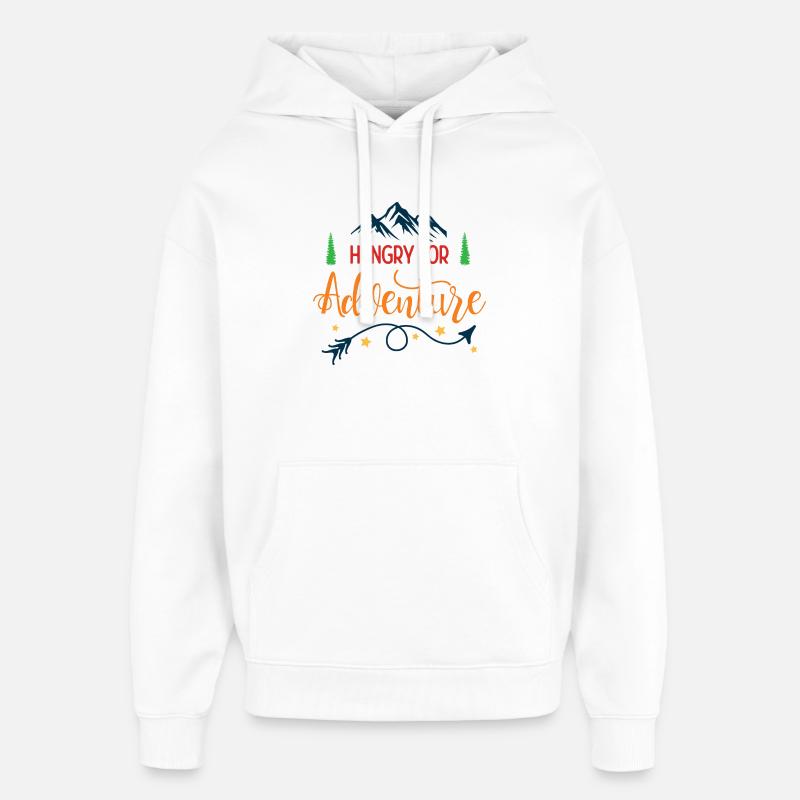 Faim d’aventure - Sweat à capuche unisexe Stanley/Stella Oversized - blanc