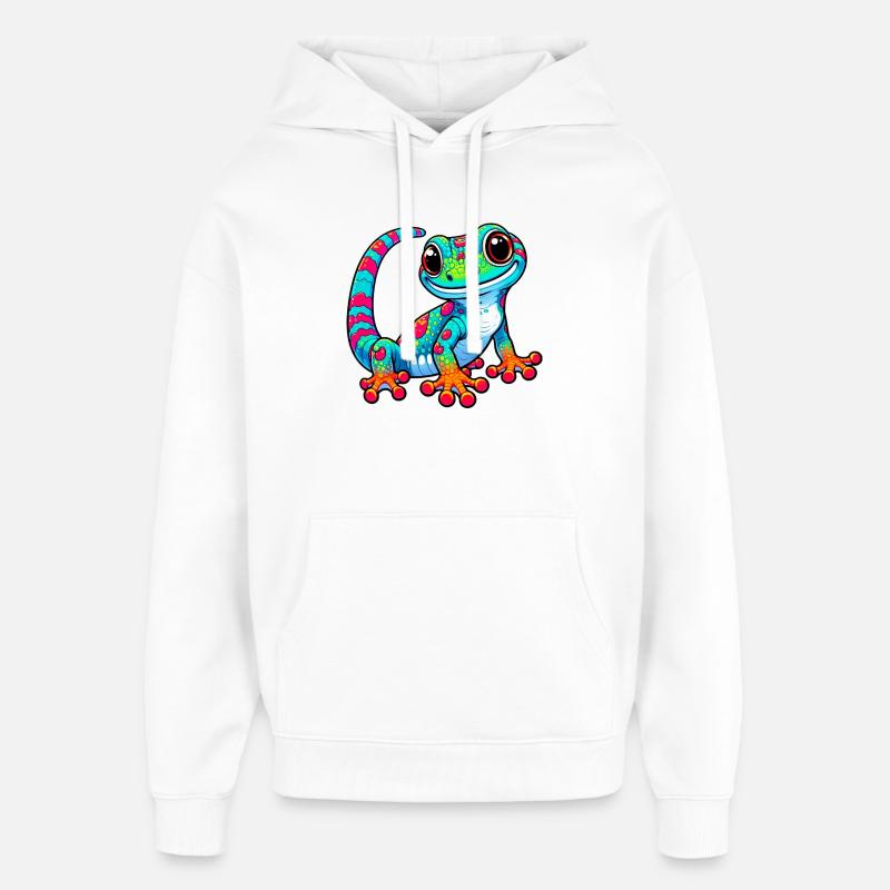 Gecko - Sweat à capuche unisexe Stanley/Stella Oversized - blanc