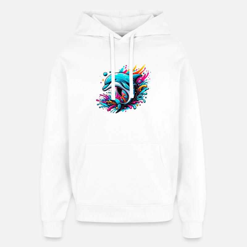 Dauphin - Sweat à capuche unisexe Stanley/Stella Oversized - blanc