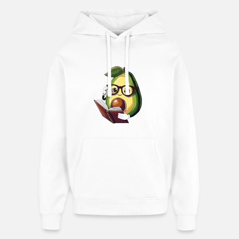 Avocado liest ein Buch – Bücherwurm - Oversized Unisex Hoodie von Stanley/Stella - Weiß