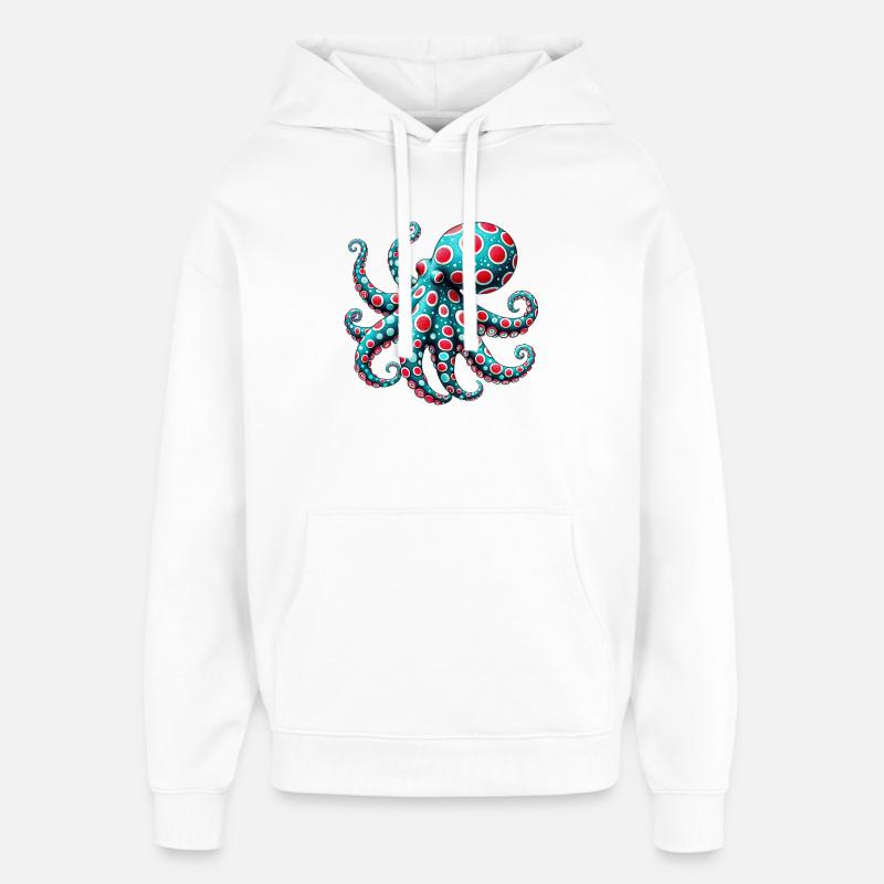Krake - Oversized Unisex Hoodie von Stanley/Stella - Weiß