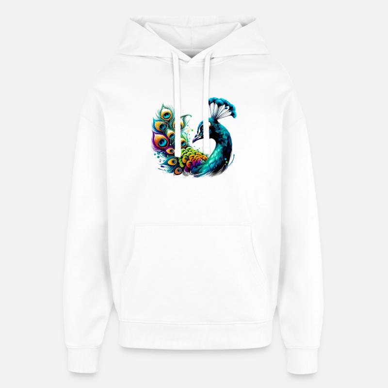 Paon - Sweat à capuche unisexe Stanley/Stella Oversized - blanc