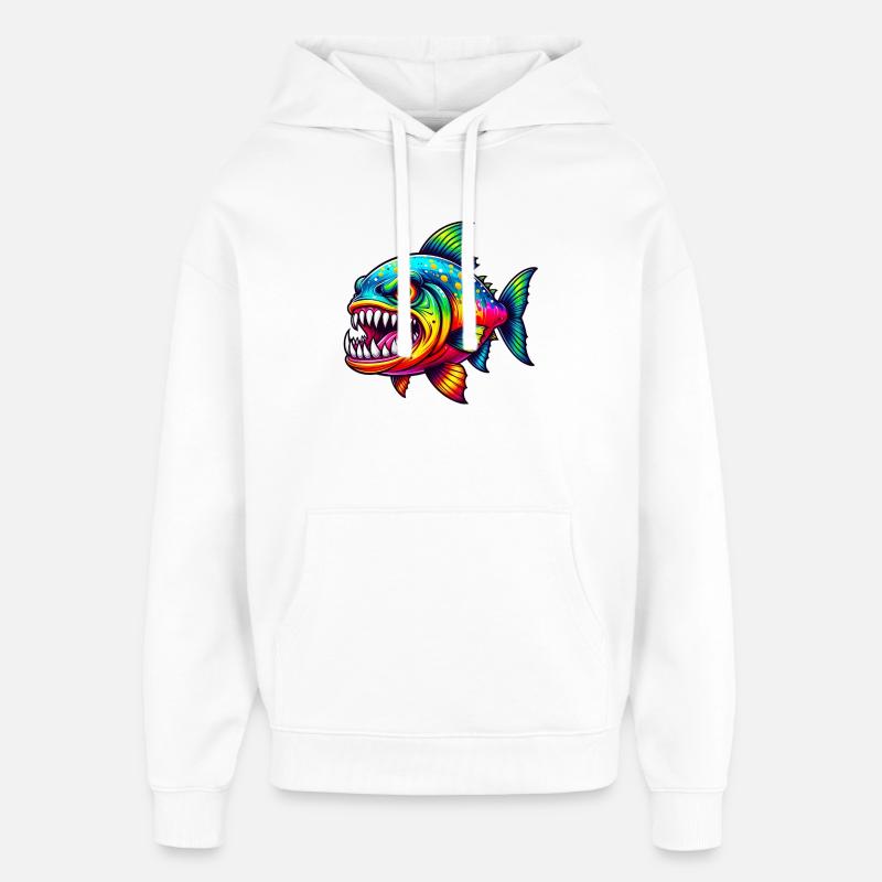 Piranha - Sweat à capuche unisexe Stanley/Stella Oversized - blanc