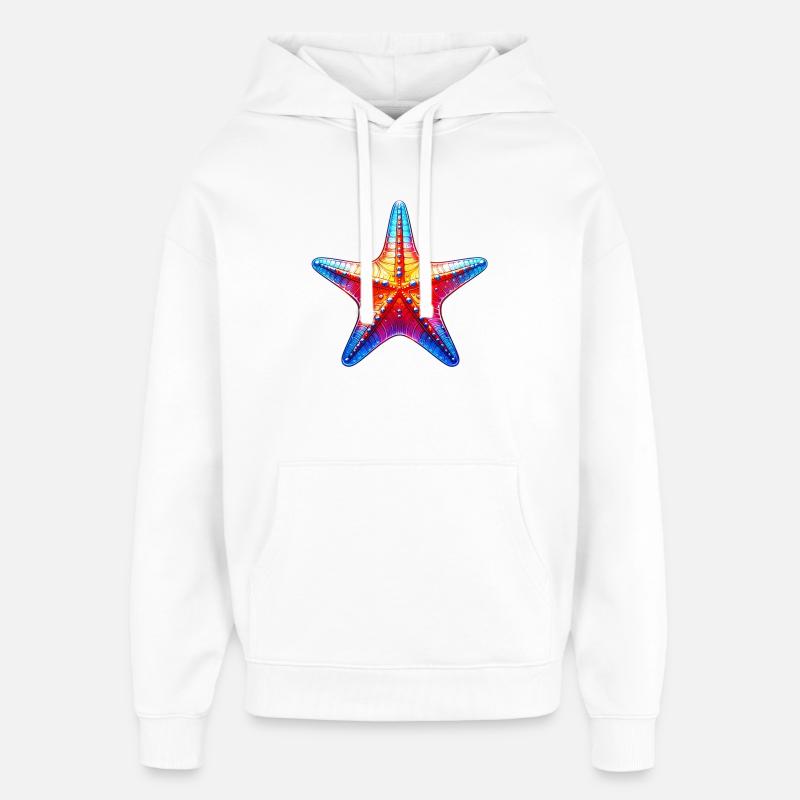 Étoile de mer - Sweat à capuche unisexe Stanley/Stella Oversized - blanc