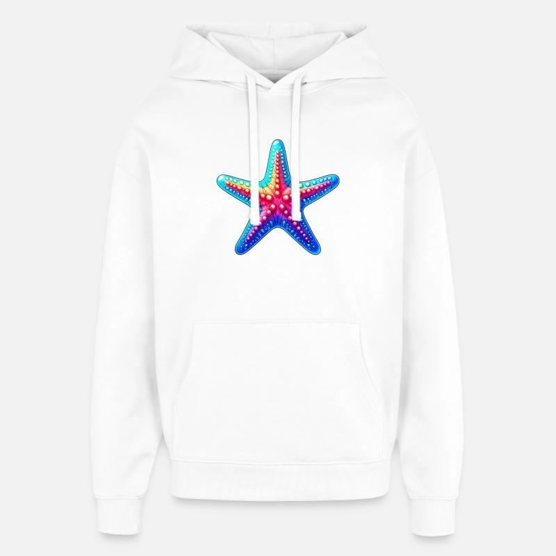 Étoile de mer - Sweat à capuche unisexe Stanley/Stella Oversized - blanc
