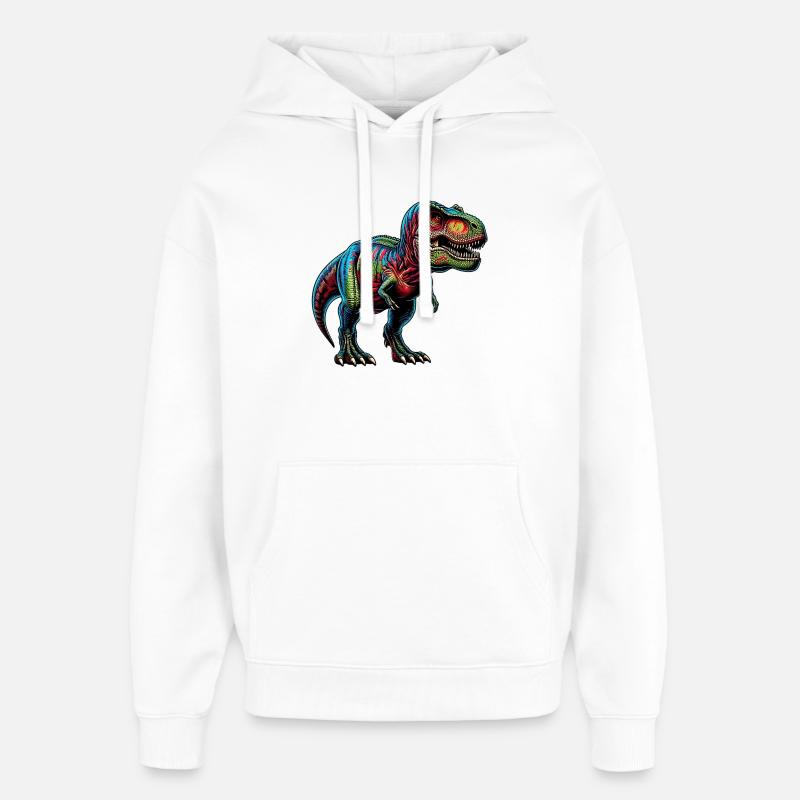 Dinosaure - Sweat à capuche unisexe Stanley/Stella Oversized - blanc