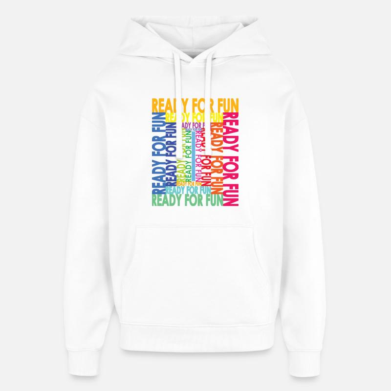 Prêt pour s’amuser avec un collage de fautes de frappe - Sweat à capuche unisexe Stanley/Stella Oversized - blanc