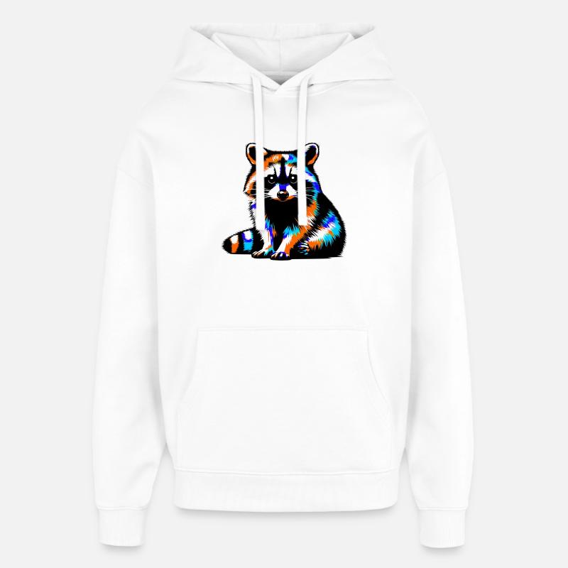 Waschbär - Oversized Unisex Hoodie von Stanley/Stella - Weiß