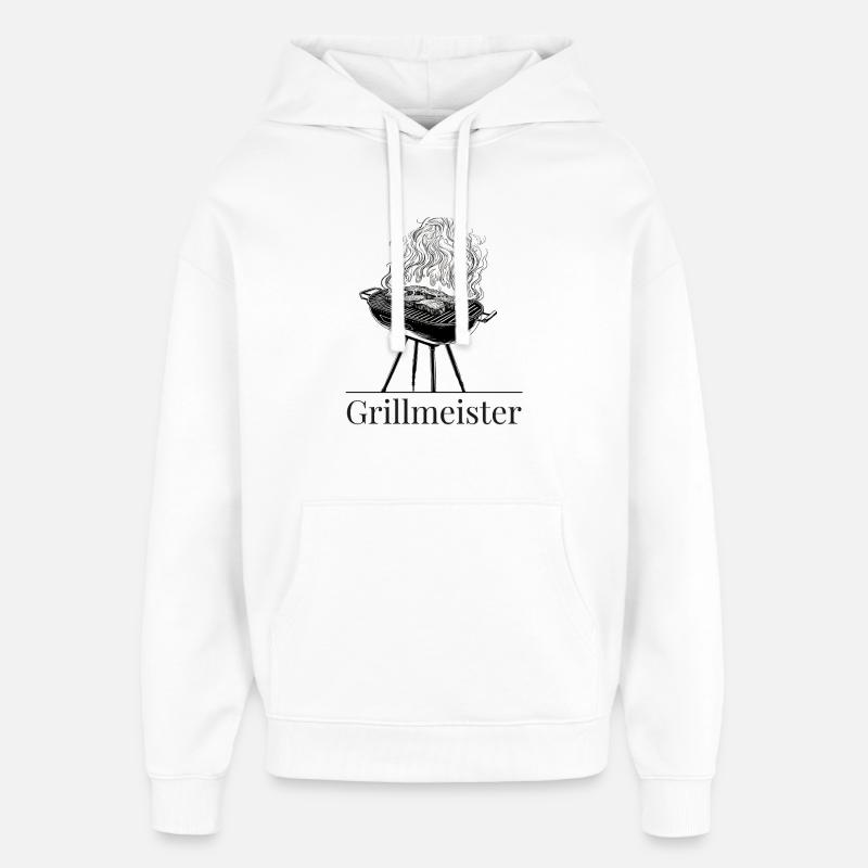 Grill master avec fumée et steak - Sweat à capuche unisexe Stanley/Stella Oversized - blanc