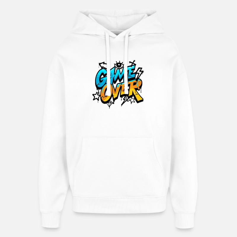 Game Over Conception de style graffiti - Sweat à capuche unisexe Stanley/Stella Oversized - blanc