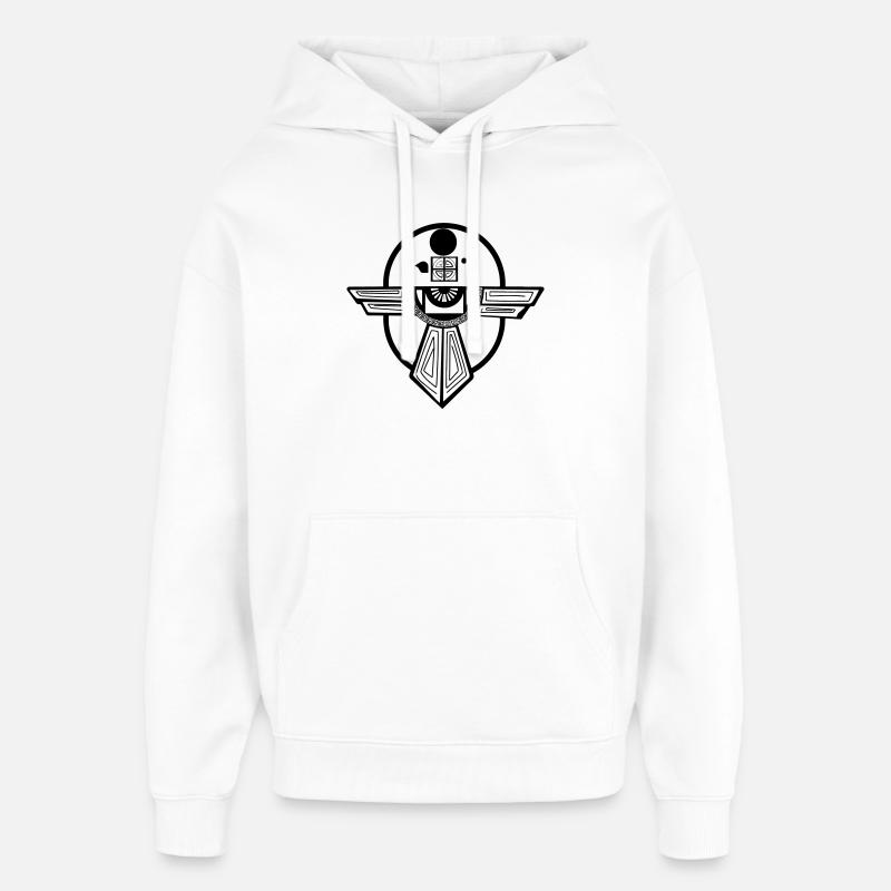 Ancient Thunderbird Totem Design - Oversized Unisex Hoodie by Stanley/Stella - white