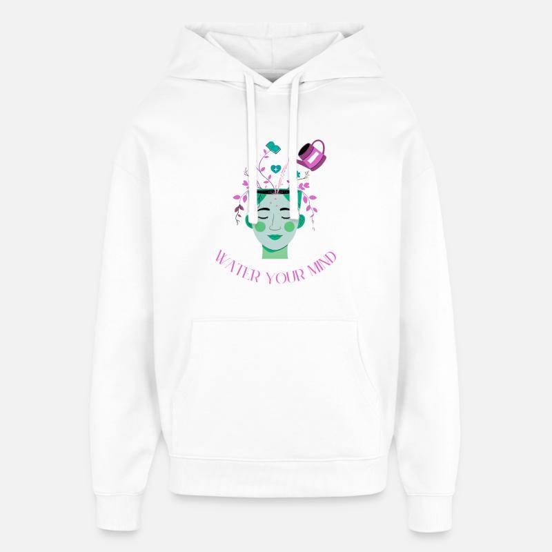 Motif de pouvoir de pensée rafraîchissant - Sweat à capuche unisexe Stanley/Stella Oversized - blanc