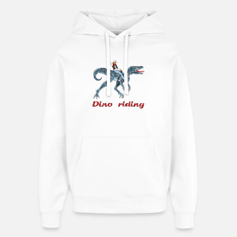 Illustration de l’aventurier Dino Rider - Sweat à capuche unisexe Stanley/Stella Oversized - blanc
