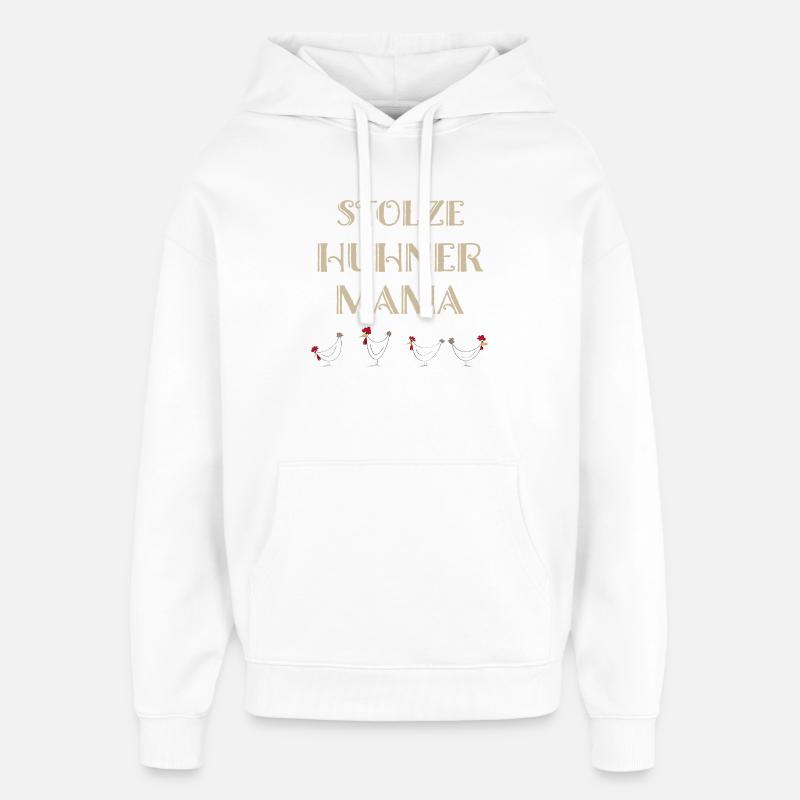 Drôle de poulets maman illustration - Sweat à capuche unisexe Stanley/Stella Oversized - blanc