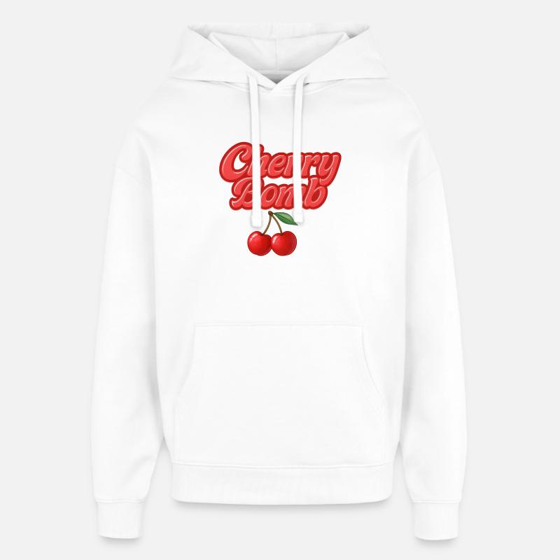 bombe cerise / design Y2K - Sweat à capuche unisexe Stanley/Stella Oversized - blanc