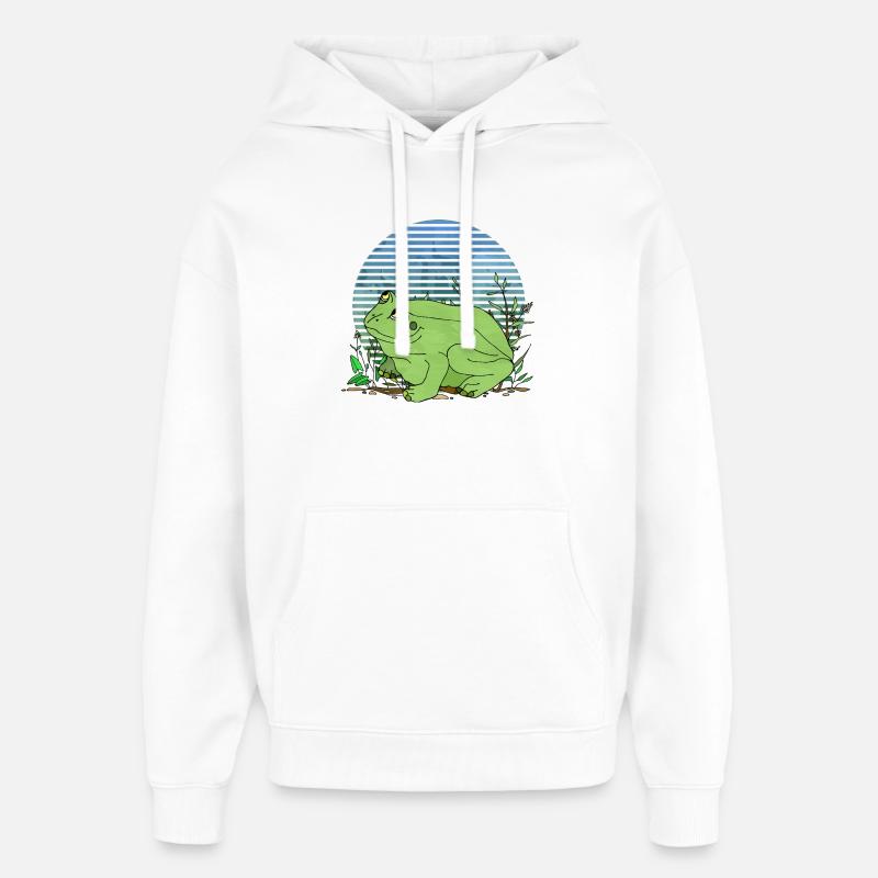 Grenouille - Sweat à capuche unisexe Stanley/Stella Oversized - blanc