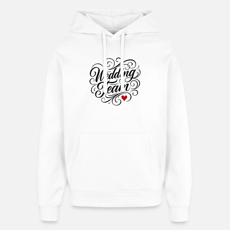 Bryllup Team Hjerte - Hættetrøje unisex Stanley/Stella Oversized - hvid