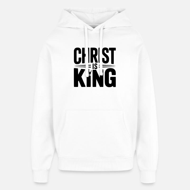 Le Christ est Roi - Sweat à capuche unisexe Stanley/Stella Oversized - blanc