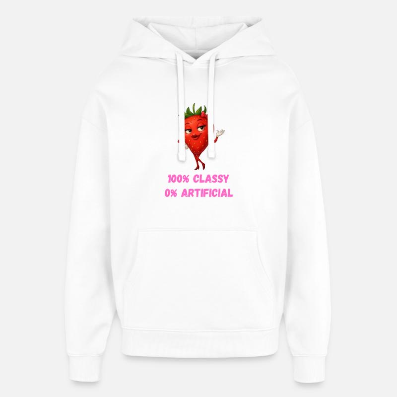 fraise diva élégant fruit dessin animé - Sweat à capuche unisexe Stanley/Stella Oversized - blanc