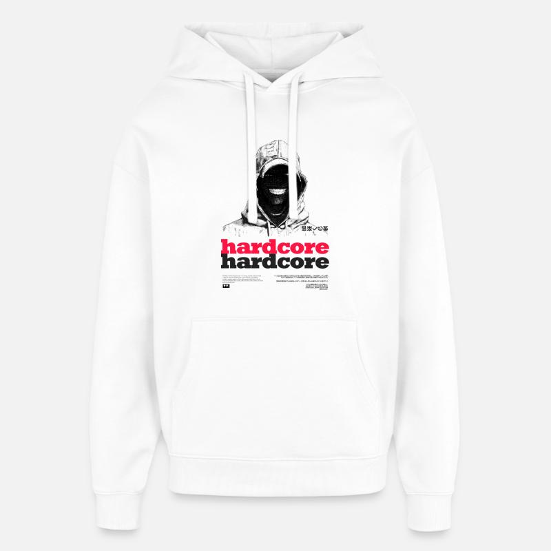 Texte hardcore - Sweat à capuche unisexe Stanley/Stella Oversized - blanc