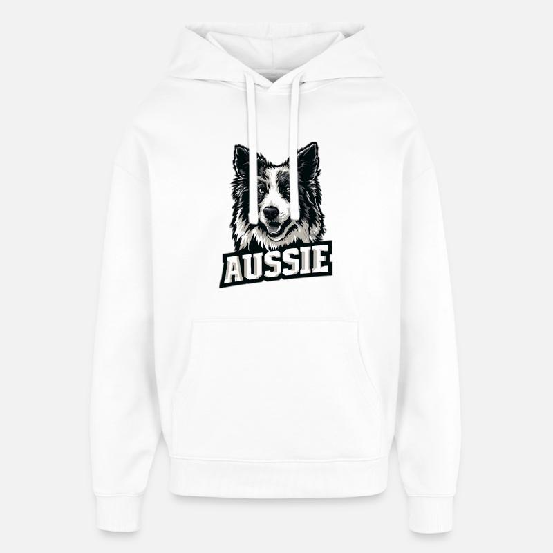Berger australien – Aussie Pride - Sweat à capuche unisexe Stanley/Stella Oversized - blanc