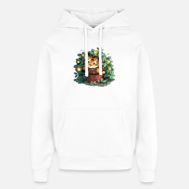 Cupcake câlin dans la jungle - Sweat à capuche unisexe Stanley/Stella Oversized - blanc