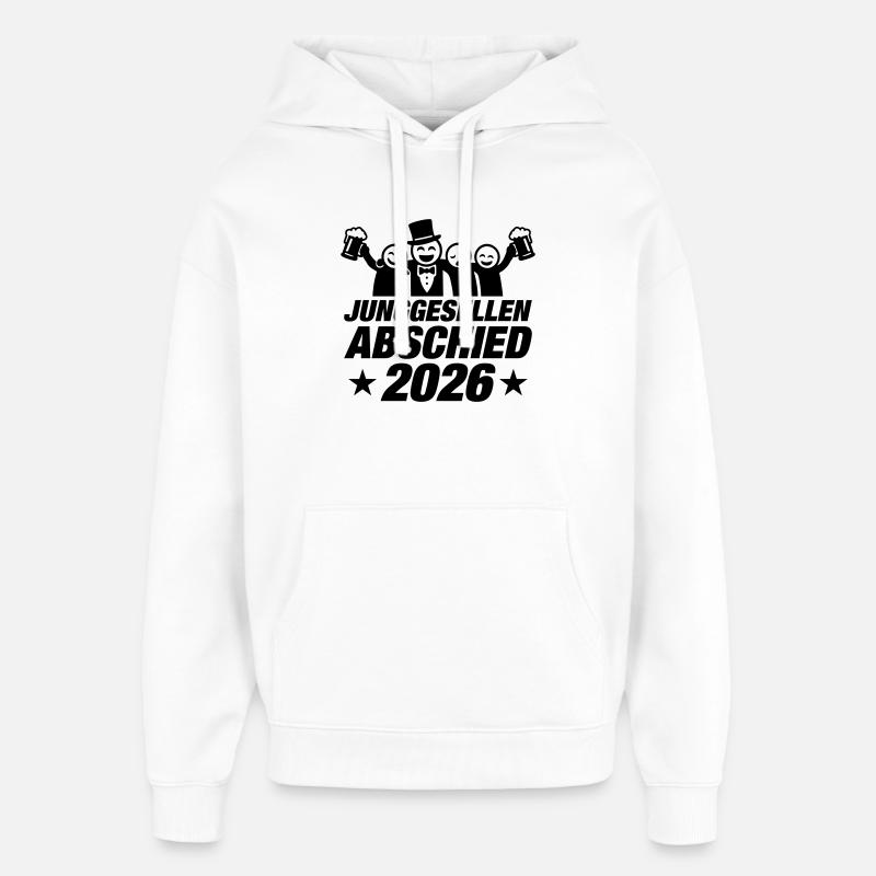 Enterrement de vie de garçon 2026 - Sweat à capuche unisexe Stanley/Stella Oversized - blanc