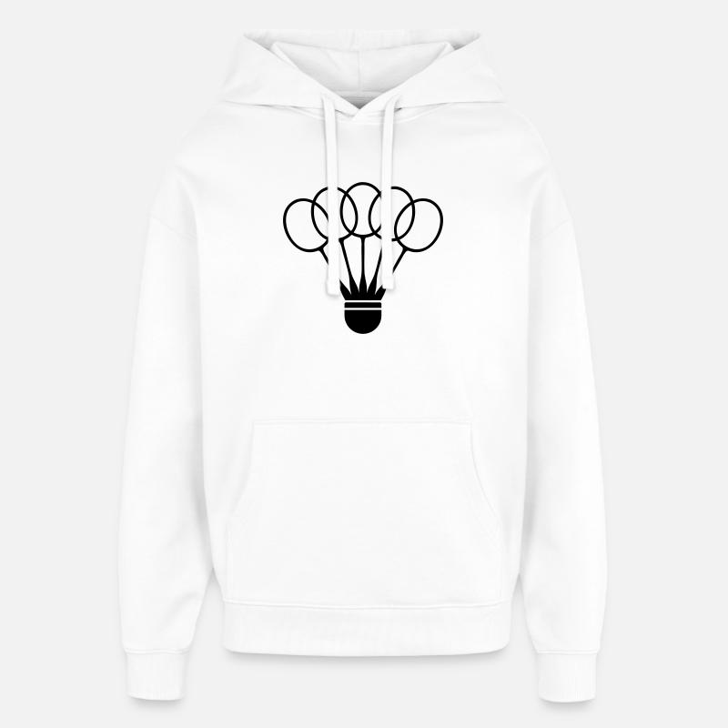 Badminton Federball mit Schläger Fächer - Oversized Unisex Hoodie von Stanley/Stella - Weiß