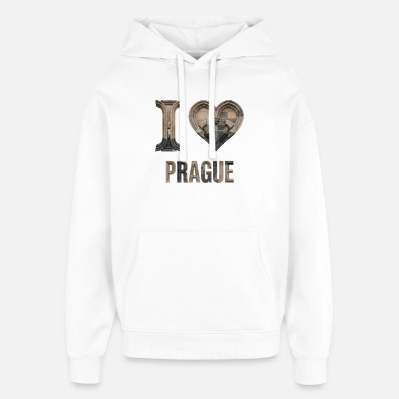 Prague – Arches en pierre et gothiques - Sweat à capuche unisexe Stanley/Stella Oversized - blanc
