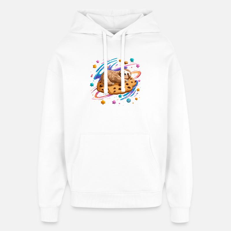 Paresseux de l’espace sur Cookie - Sweat à capuche unisexe Stanley/Stella Oversized - blanc