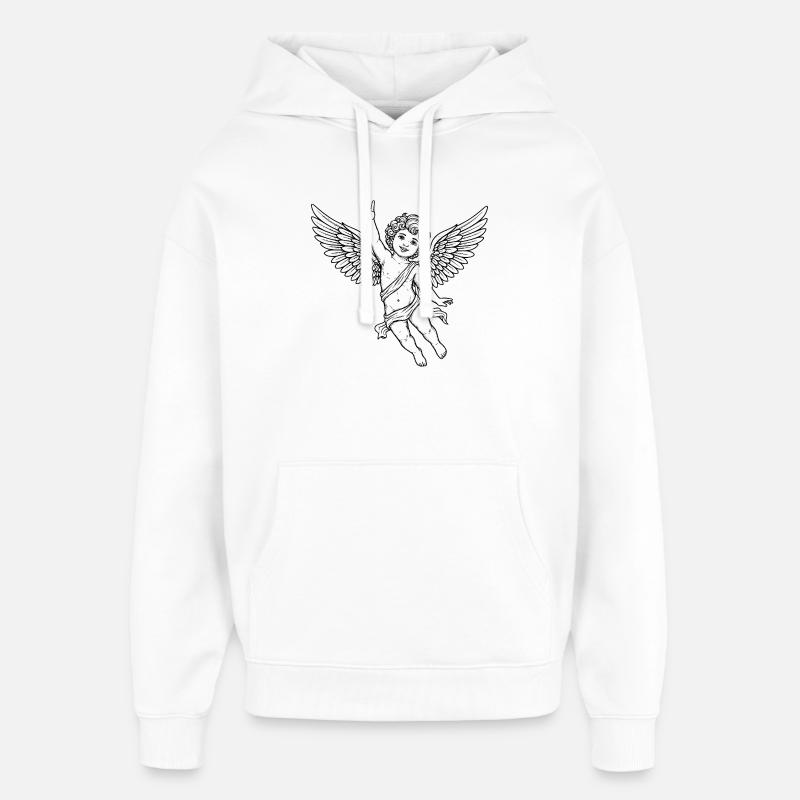 Fröhlicher Friedens-Engel mit Peace-Zeichen - Oversized Unisex Hoodie von Stanley/Stella - Weiß