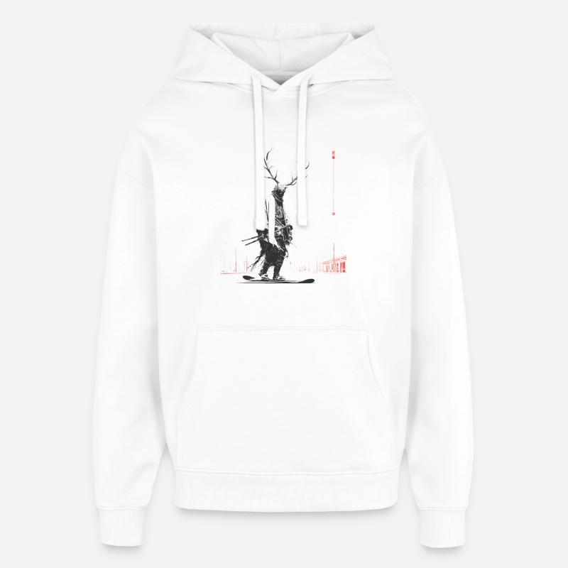 Waldgeist mit Geweihbaum - Oversized Unisex Hoodie von Stanley/Stella - Weiß