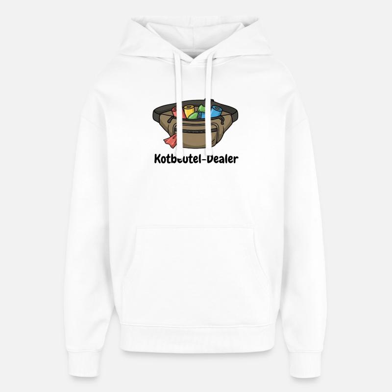 Marchand de sacs de caca - Sweat à capuche unisexe Stanley/Stella Oversized - blanc