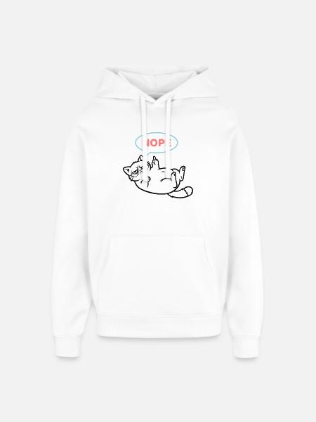 Katze Nope Sprechblase Farbig - Oversized Unisex Hoodie von Stanley/Stella - Weiß