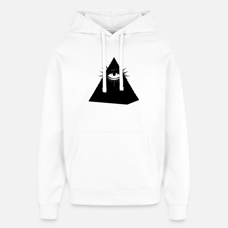 Pyramide des Illuminati - Sweat à capuche unisexe Stanley/Stella Oversized - blanc