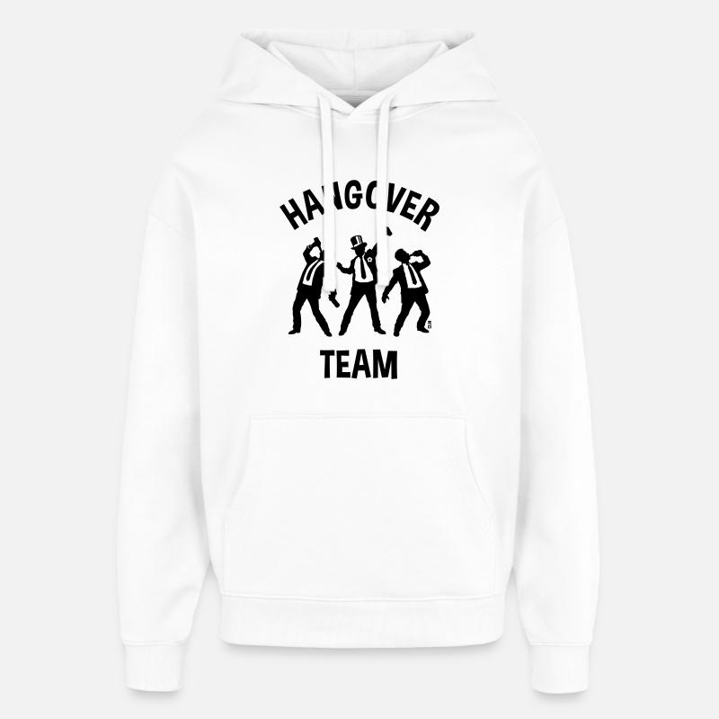 Équipe Gueule de bois (Bière pour enterrement de vie de garçon / B) - Sweat à capuche unisexe Stanley/Stella Oversized - blanc
