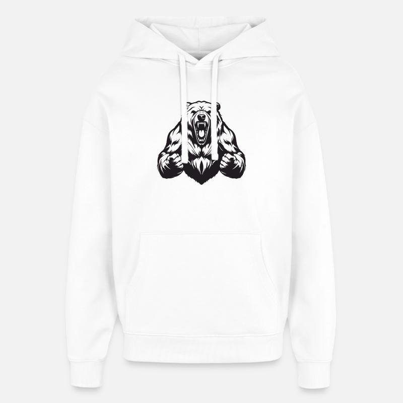 Muscles de l’ours grizzli - Sweat à capuche unisexe Stanley/Stella Oversized - blanc