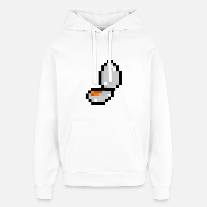 pixel egg - Oversized Unisex Hoodie by Stanley/Stella - white