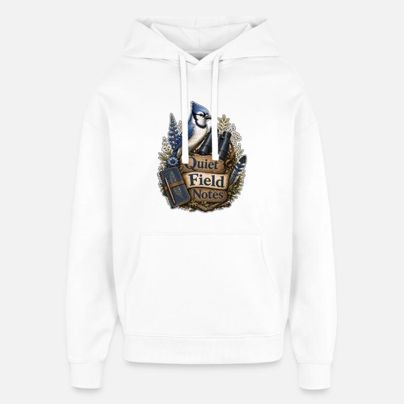 Quiet Field Notes Clouds - Oversized Unisex Hoodie by Stanley/Stella - white