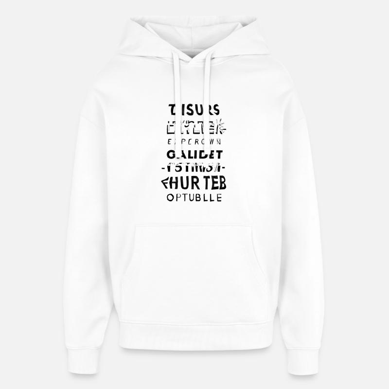 Glitch text cascade - Oversized Unisex Hoodie by Stanley/Stella - white