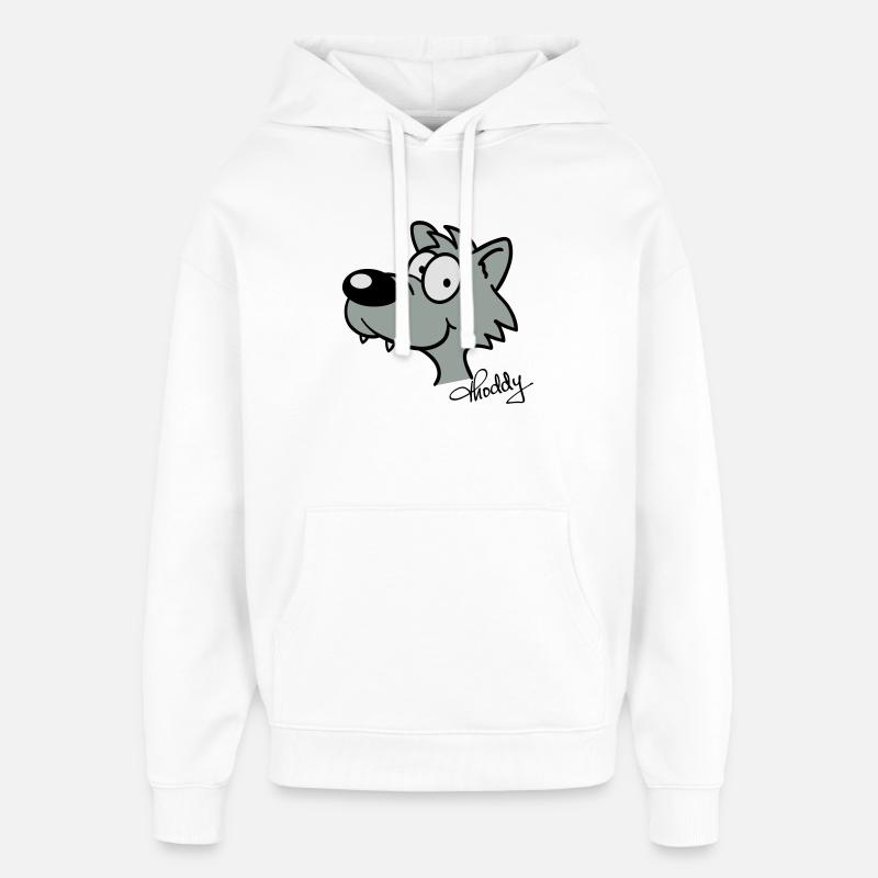 Wolf beflockbar - Oversized Unisex Hoodie von Stanley/Stella - Weiß